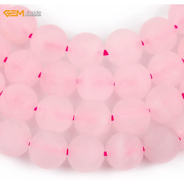 6mm Frost Matt Rosa Rose Quartz Kristallpärlor