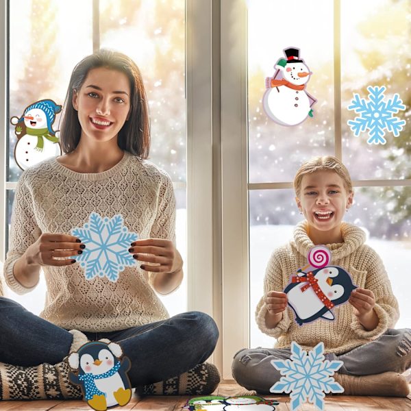 45 st vinterutklipp - Snöflingor Accenter Pappersutklipp för Klassrumsdekoration (Pingvinstil)