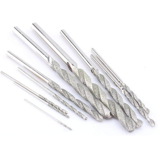 Diamant Twist Drill Bit Set - 10 deler for smykker i sjøglass og skjell