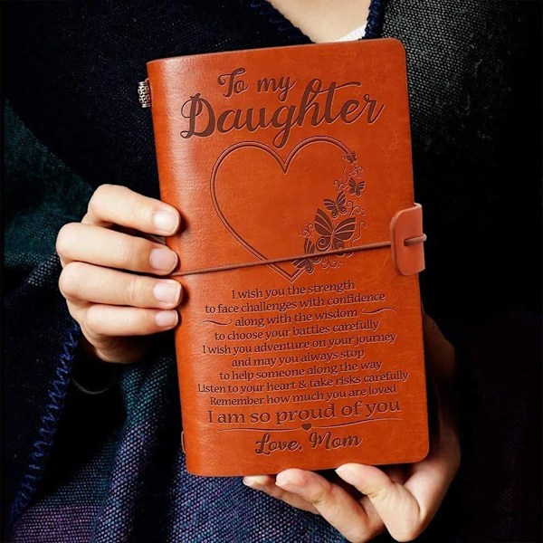 Läderjournal till min dotter - Present med minnesskrift