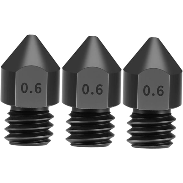 3 st härdade stålmunstycken 0,6 mm för 1,75 mm filament 3D-skrivare Hotend Extruder