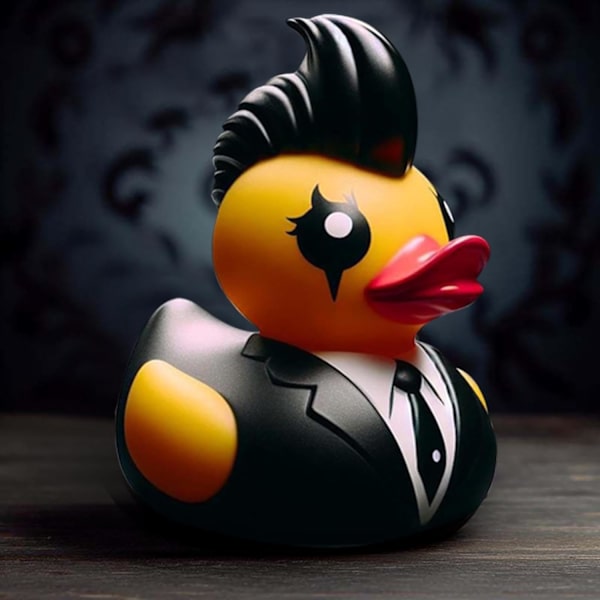 Gummiænder, Goth𝐒𝐚𝐭𝐚𝐧𝐢𝐜Duck, Gothic𝐂𝐲𝐛𝐞𝐫𝐩𝐮𝐧𝐤 Ænder, Gothic 𝐒𝐚𝐭𝐚𝐧 And Resin Statue, Nyhed Rock And Dekorationer G og Y