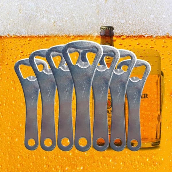 Flaskeåbner Bulk, 20 stk. 9,1 cm Rustfrit Stål Ølflaskeåbner Nøglering Engros til Bar, Restaurant, Bartender og Køkken (Sølv)