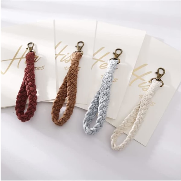 2 stk Nøkkelring Armbånd Håndlaget Wristlet Nøkkelring Nøkkelring