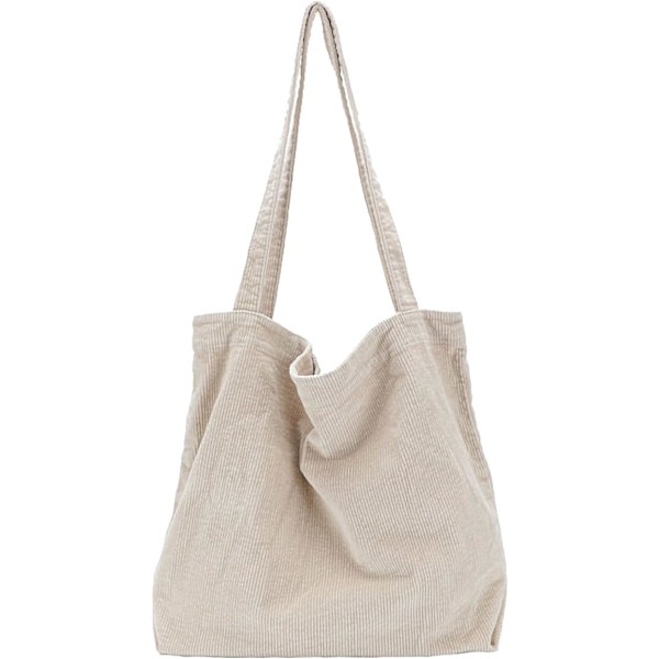 Kordfløyel Tote Bag for kvinner jente Canvas Skulder Håndvesker Søt Stor