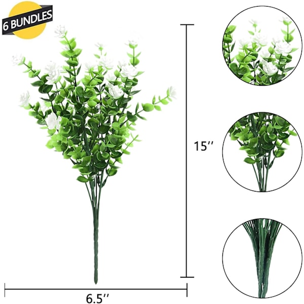 Kunstige Blomster Udendørs Falske Blomster til Dekoration UV-bestandige Ingen Falmning
