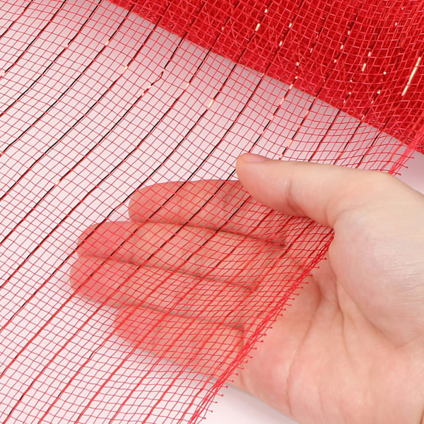 Deco Mesh 5,9 tommer x 30 fod Dekor Mesh Bånd med Metallic Foil Deco Mesh