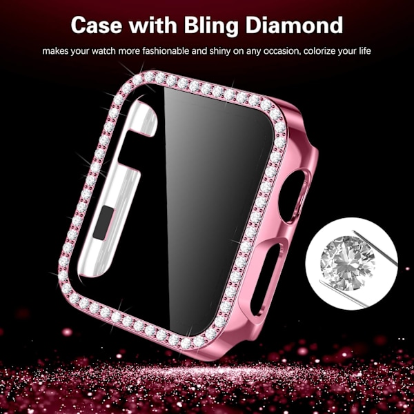 Hårdt etui til Apple Watch 38 mm, Bling Diamonds med skærmbeskyttelse