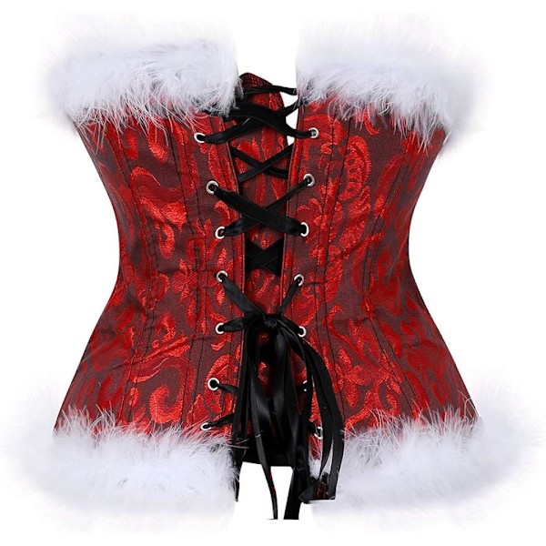 Julekorsettet Santa Lingerie til kvinder Julemandskostume Sexet Bustier Korset Top