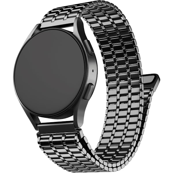 Rostfritt stålarmband kompatibelt med   GalaxyWatch 6 Classic 43mm 47mm, Watch 6/5/4 40mm 44mm,Watch 5 Pro 45mm, Watch 4 Classic 42mm 46mm, Svart