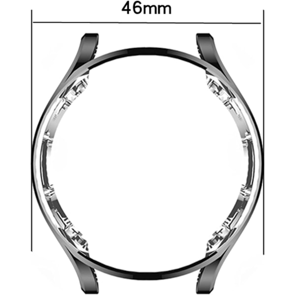 Galaxy Watch4 Classic 46MM -kellolle läpinäkyvä TPU-suojakotelo - TPU-suojakotelo Galaxy Watch4 Classic 46MM -kellolle (musta) Musta 46MM