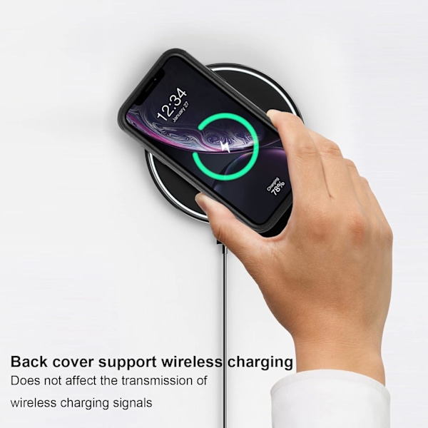Kompatibel med iPhone XR Cover, Tre-lags kraftig stødabsorberende beskyttende bumper cover til iPhone XR 6.1 ih (Sort) Sort