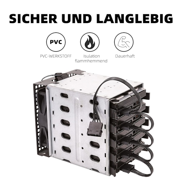 4-pin IDE Molex til 15-pin strøm, stor 4-pin hann