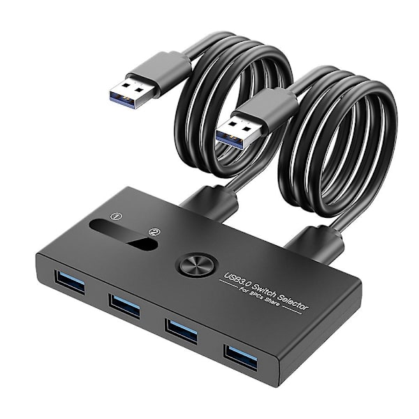 KVM-omkopplare USB 3.0-omkopplare 4 portar ut 2 datorer adapterhubb Fri