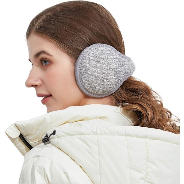 Unisex Varm Stickade Öronmuffar Dam Cashmere Vinter Ren Färg Utomhus Päls