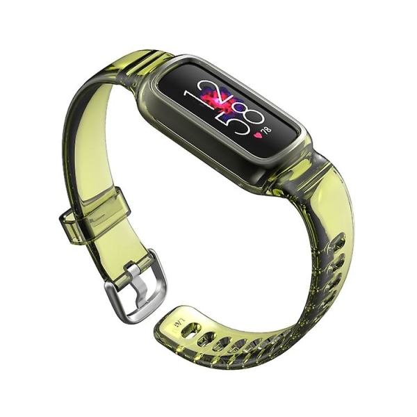 Til Fitbit Luxe silikone integreret urrem QWF Yellow