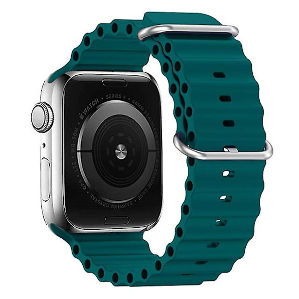 Rem för Apple Watch Ultra Band 49mm 44mm 40mm 45mm 41mm 42mm 45 Mm Armband Silikon Armband Iwatch Serie 7 8 4 5 6 3 Se Green 42mm 44mm 45mm 49mm