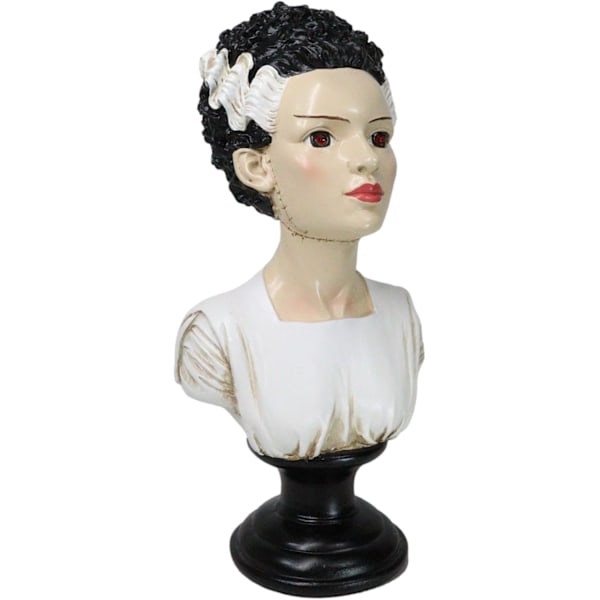 Ebros Gave Dag for de Døde The Bride of Frankenstein Buste Figur med Røde Blodskudte LED Lysende Øjne 13,5\" H Gotisk Makaber Fantasy Multi Farvet