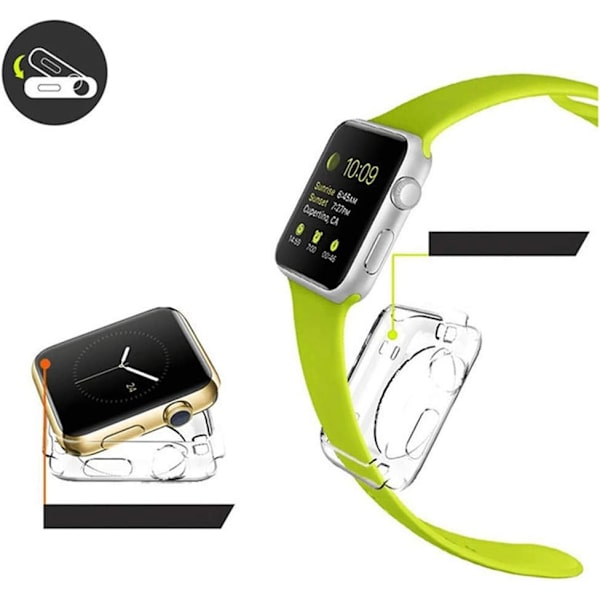 2-pack 42 mm fodral för Apple Watch Series 3 2 1 fodral, mjukt TPU-skydd