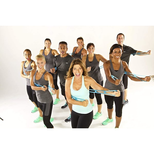 7 ringar stretchövningsband, bärbar silikon elastisk flex yoga stretchband fysisk terapi rehab bälte, hemträning blå
