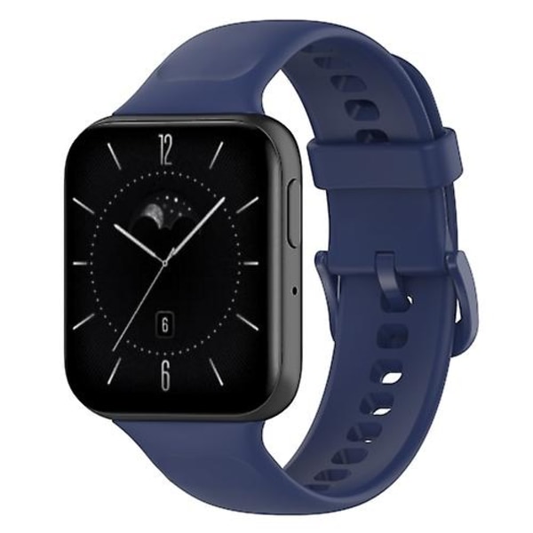 For Oppo Watch 3 Solid Color Soft Silicone Watch Band LHQ Midnight Blue
