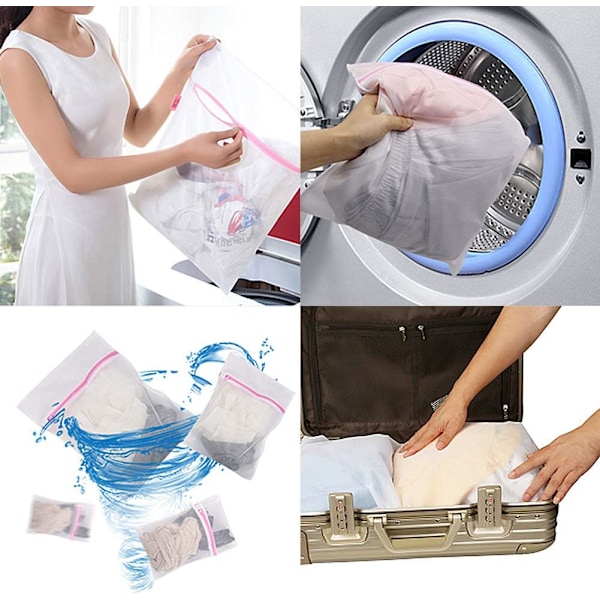 4-pack tvättmaskinpåsar i mesh - Återanvändbara