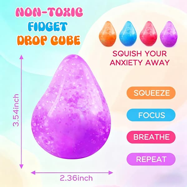 Terning anti-stress Squishy Drop, malt sukkerkugler til børn, lindrer angst.