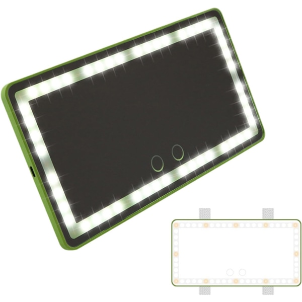 Bilspegel LED-ljus smink spegel, automatisk backspegel smink spegel med LED-ljus | Backspegel kosmetisk spegel med dimbara tre-hastighets LED-lampor för D D
