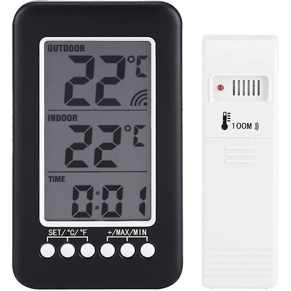 Digital LCD-utetermometer for utendørs bruk - trådløs temperatursender