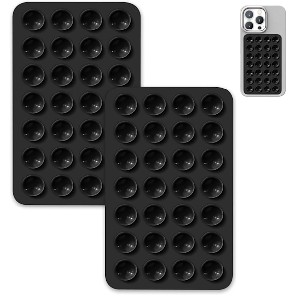 2-pack Sugpropp Mobilskal Fäste Dubbelsidig, Silikon Sticky Mobiltelefonstativ för iPhone och Android, Handsfree Starkt Grepp Hållare för Selfies och Video
