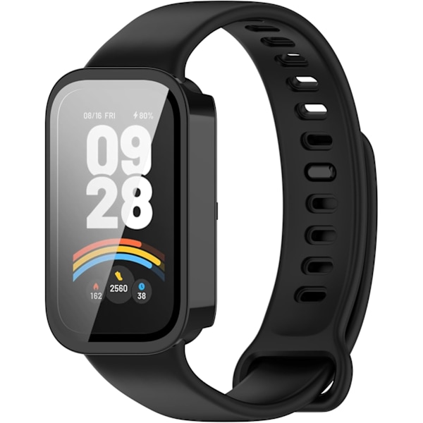 Kompatibel med Xiaomi Smart Band 9 Active Etui med Indbygget Skærmbeskytter, Fuld Dækning Anti-Ridse Anti-Fingeraftryk Blød TPU Skal passer til Xiaom