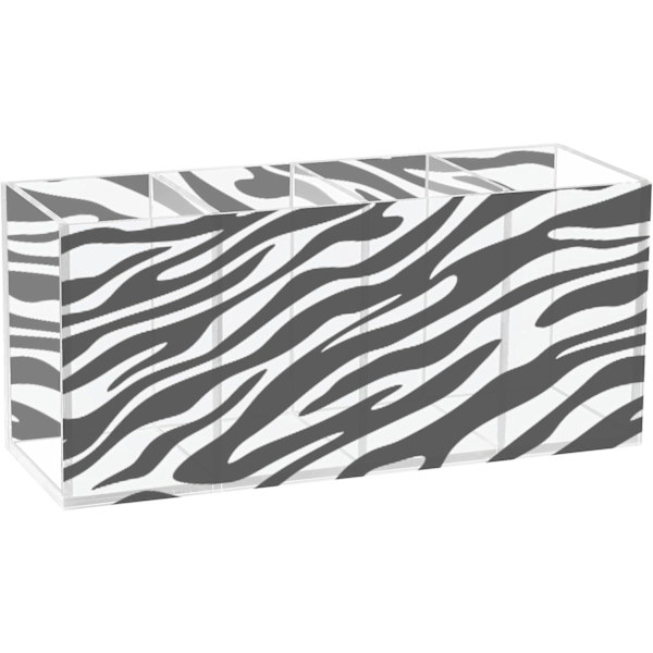 Blck White Stri Mrble crylic n Holder 4 Comprtments ncil Cup Mkeup Brush Holder Orgnizer Multicolored Multicolored