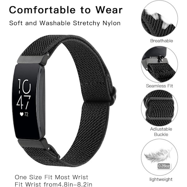 Justerbart elastiskt armband kompatibelt med Fitbit Inspire 2/