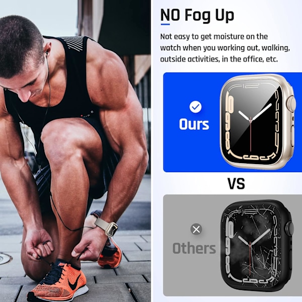 2 i 1 vanntett deksel for Apple Watch-skjerm