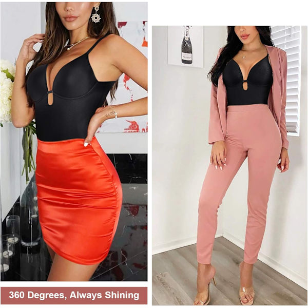 Kvinnors Shapewear Bodysuit Tummy Control Body Shaper Spaghetti Strap BH-topp