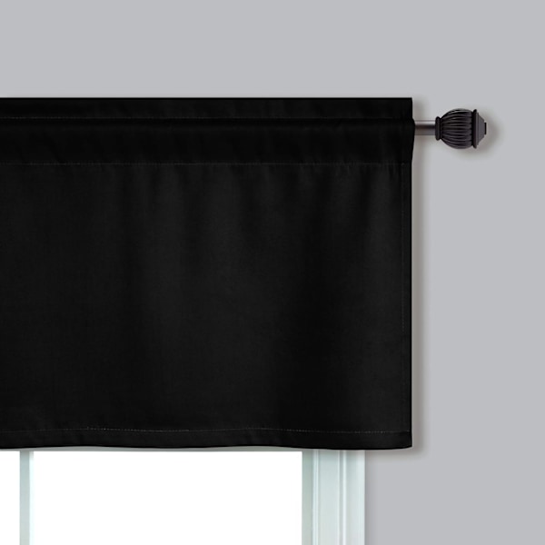 Set med 2 svarta gardinkappor för små fönster (18\" längd)
