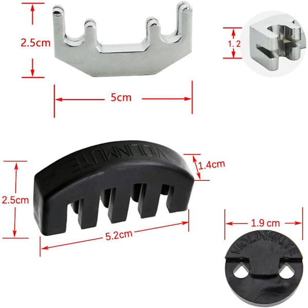 Violinövningsdämpare Set (4-pack) - Silent Silencer Parts