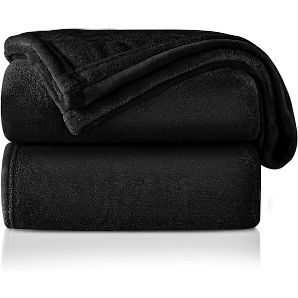 Fleece tæppe, fuld/queen size tæppe - blødt letvægts mikrofiber