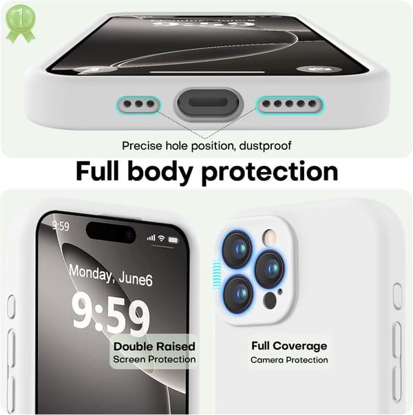 iPhone 16 Pro Max silikonecover med mikrofiberfor, stødsikkert -