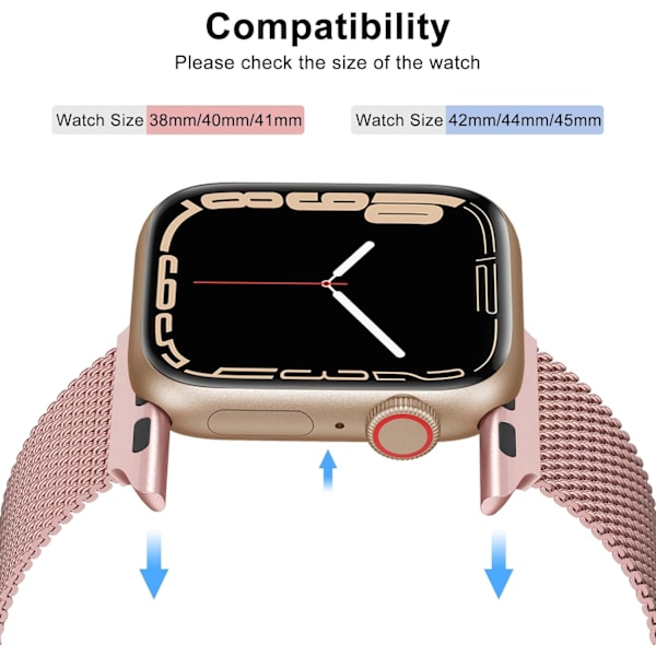 Kompatibel med Apple Watch Band 41mm 40mm 44mm 45mm 42mm 49mm