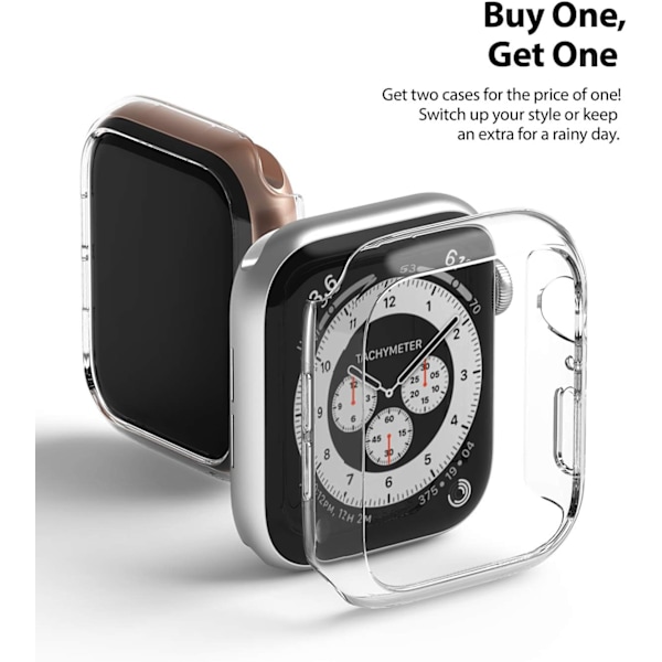 Slim [Anti-Gulningsmaterial / 2-pack] Kompatibel med Apple Watch Series 6, 5, 4, SE (2020), SE (2022) 40mm Skal för Minimalistisk, Solid Skydd för Kvin