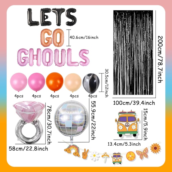 16 st Lets Go Ghouls Party Dekorationer Boos Before I Dos Ballonger Halloween Brud Dusch Möhippa Förlovning Bach Dekor