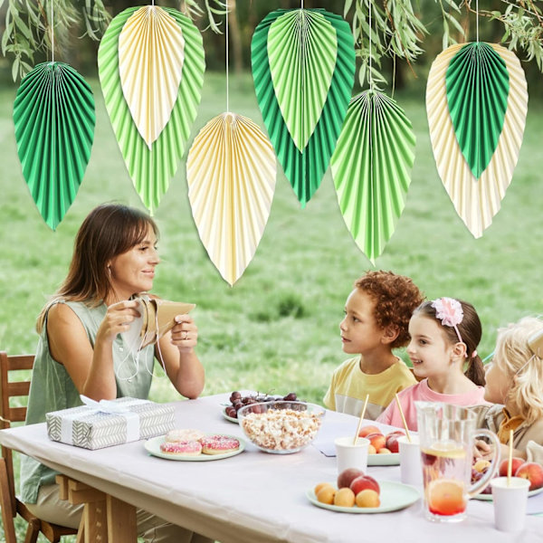 Dekorationsset med pappersfläktar - 9 delar för fest- och evenemangsdekoration