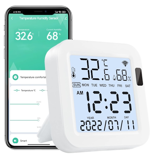 Smart Wifi Temperatur Fugtighedsovervågning Trådløs