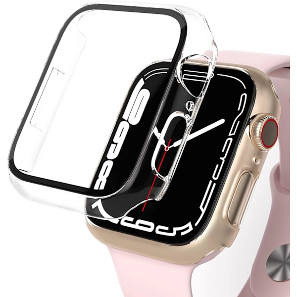 [2-pak] Etui kompatibel med Apple Watch Series 7 45 mm med indbygget