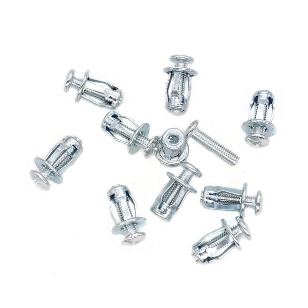 10-pakning M5x25 mm jackmuttrar kronbladsmuttrar Expansionsmutter tynne fester