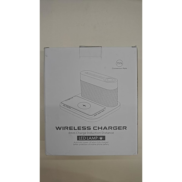 Vekkerklokke med multifunksjonell mobiltelefonklokke Trådløs lading 15W Maks Touch-senglampe, 3 farger nattlys, sovetimer for grå S26W