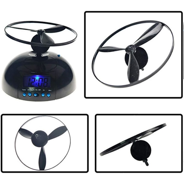 Flygande väckarklocka, Nyhet Digital LED väckarklocka Gadget, Helikopter Chopper Propeller Klocka, Kreativ Present för att väcka tunga sovande pojkar
