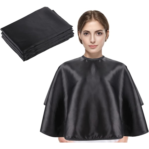 3 st Satin Makeup Capes. Svart lättviktssalong för hårklippningssjal