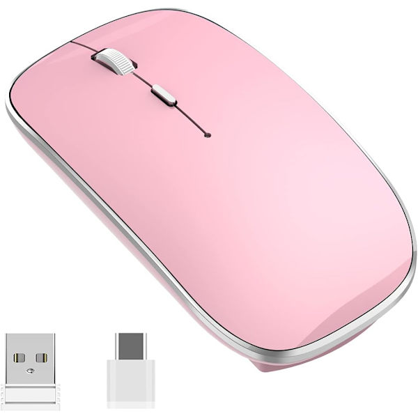 Trådløs mus Genopladelig Slim Silent Mouse 2.4G Bærbar